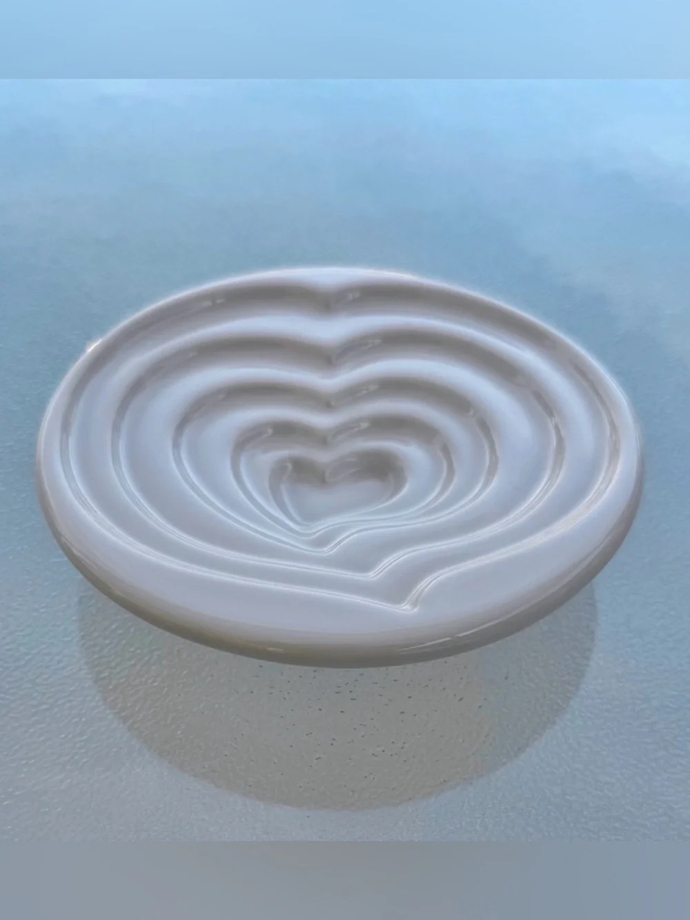 Mary Judge Terraced Heart Porcelain Ceramic Olive Oil Dipping Dish